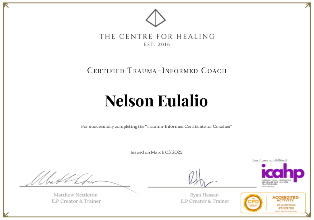 Trauma Informed Certification for Nelson Eulalio