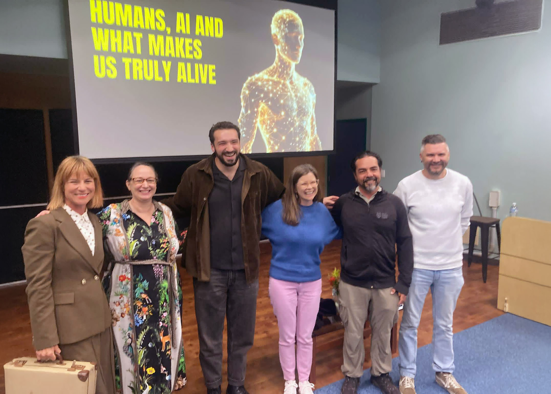 Nelson Eulalio and panelists at AI event